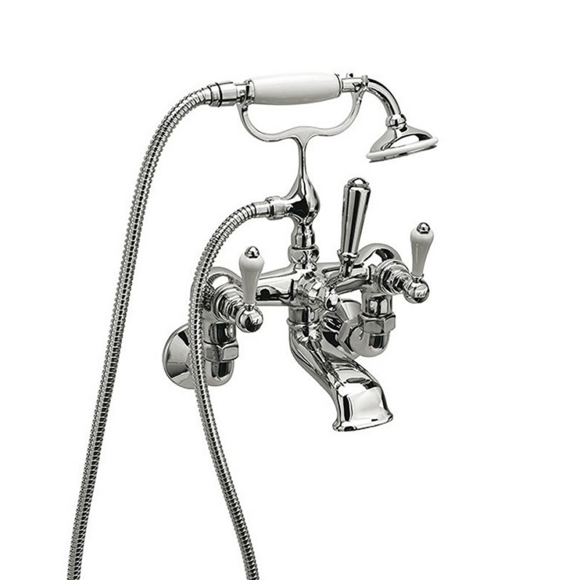 Imperial Regent Chrome Wall Mounted Bath Shower Mixer With Kit